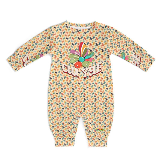 Cute Groovy Pattern and Logo Baby Romper  -My Bright Side Clothing