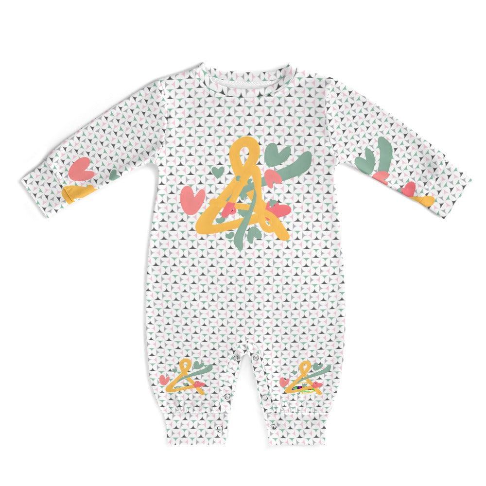 Cute Pastel Alphabet Abstract Graffiti Baby Romper-My Bright Side Clothing