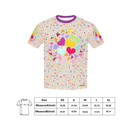 Pastel Heart Pattern Children's T-shirt -My Bright Side Clothing