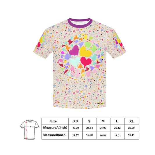 Pastel Heart Pattern Children's T-shirt -My Bright Side Clothing