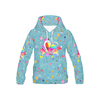 Pastel Rainbow Heart Bright mind bright life subliminal message Pattern and Logo Children's Hoodie-My Bright Side Clothing