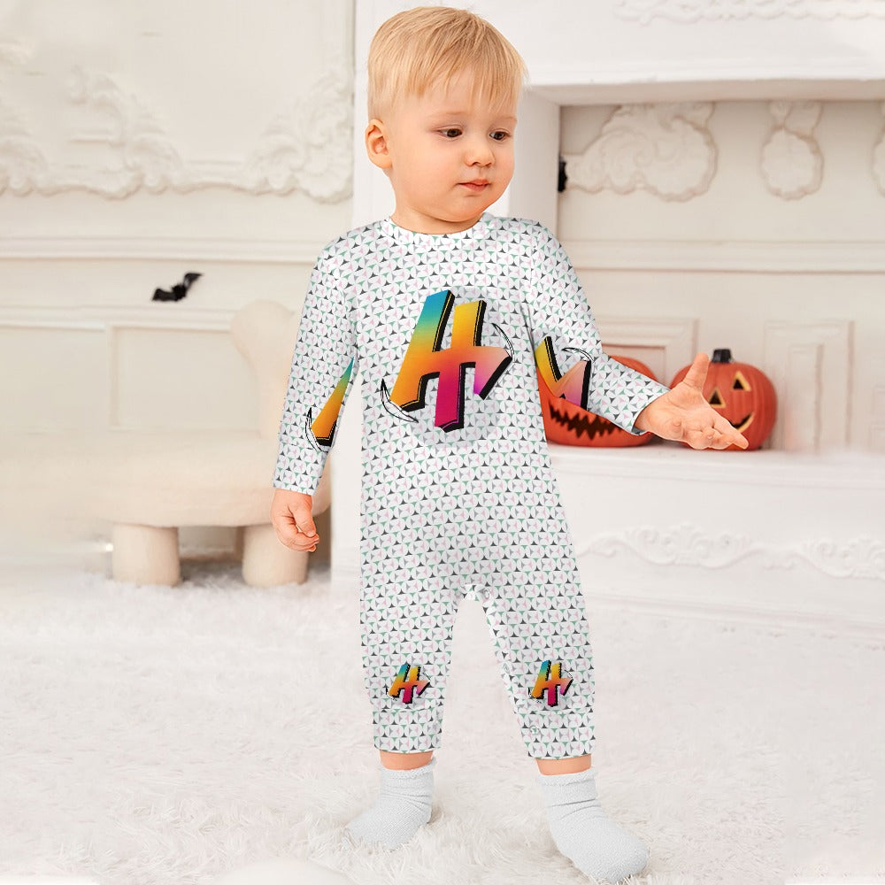 Cute Rainbow Alphabet Abstract Graffiti Baby Romper-My Bright Side Clothing