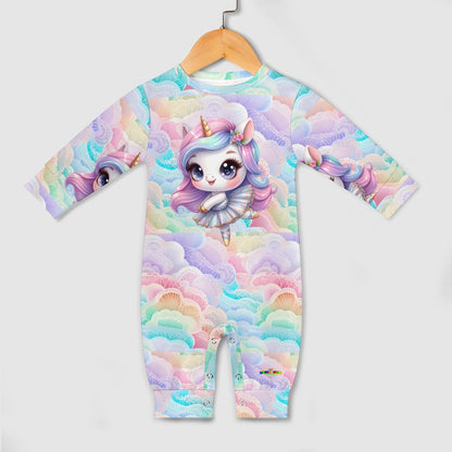 Cute Pastel Rainbow Unicorn Ballerina Baby Romper -My Bright Side Clothing.com