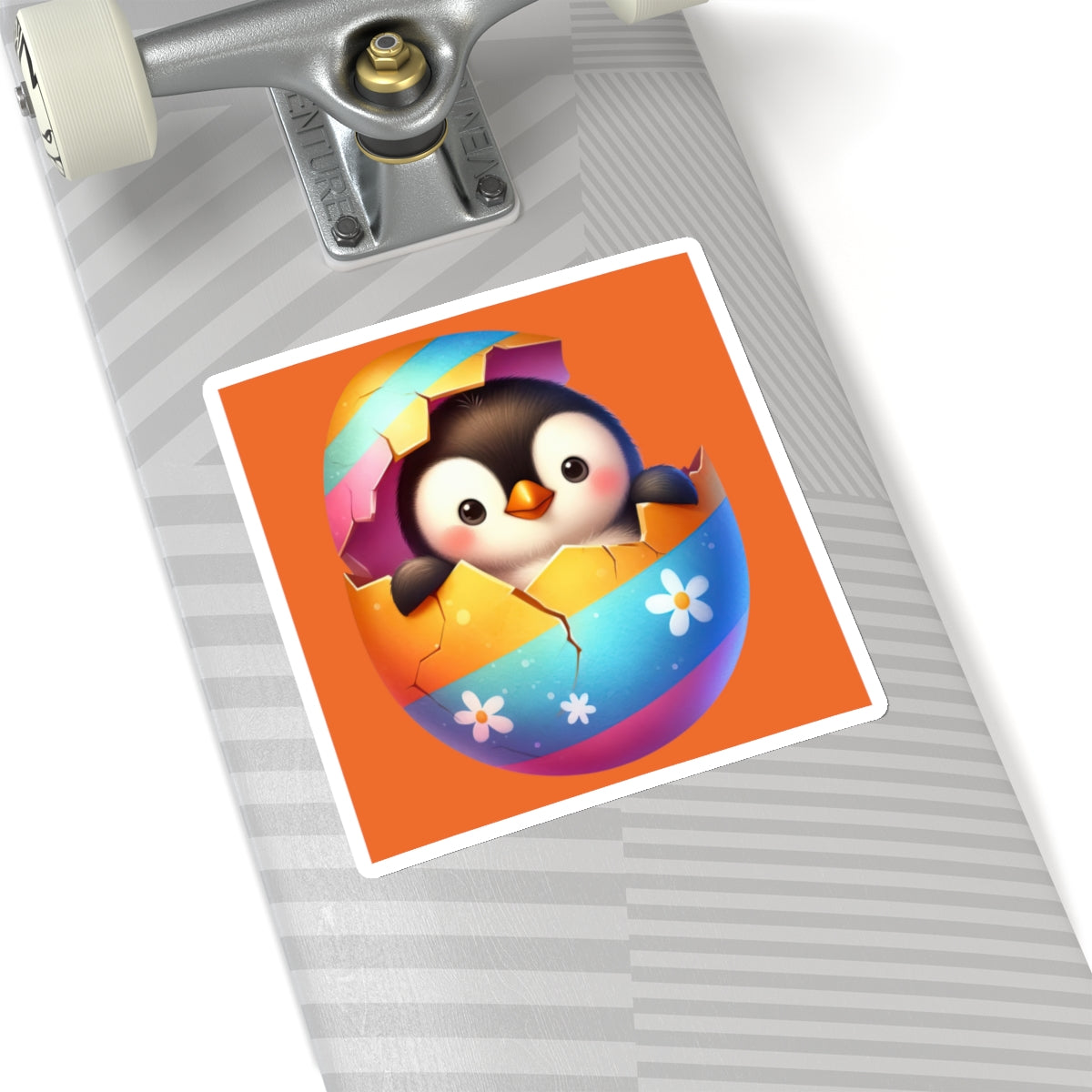 Cute and Sweet Little Penguin Easter Egg -Kiss-Cut Sticker-My Bright Side Clothing