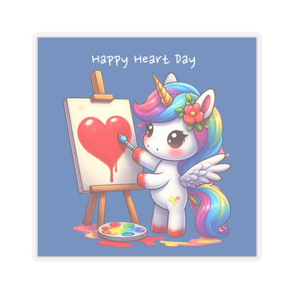 Cute and Sweet Happy Valentines Unicorn Kiss-Cut Sticker-My Bright Side Clothing