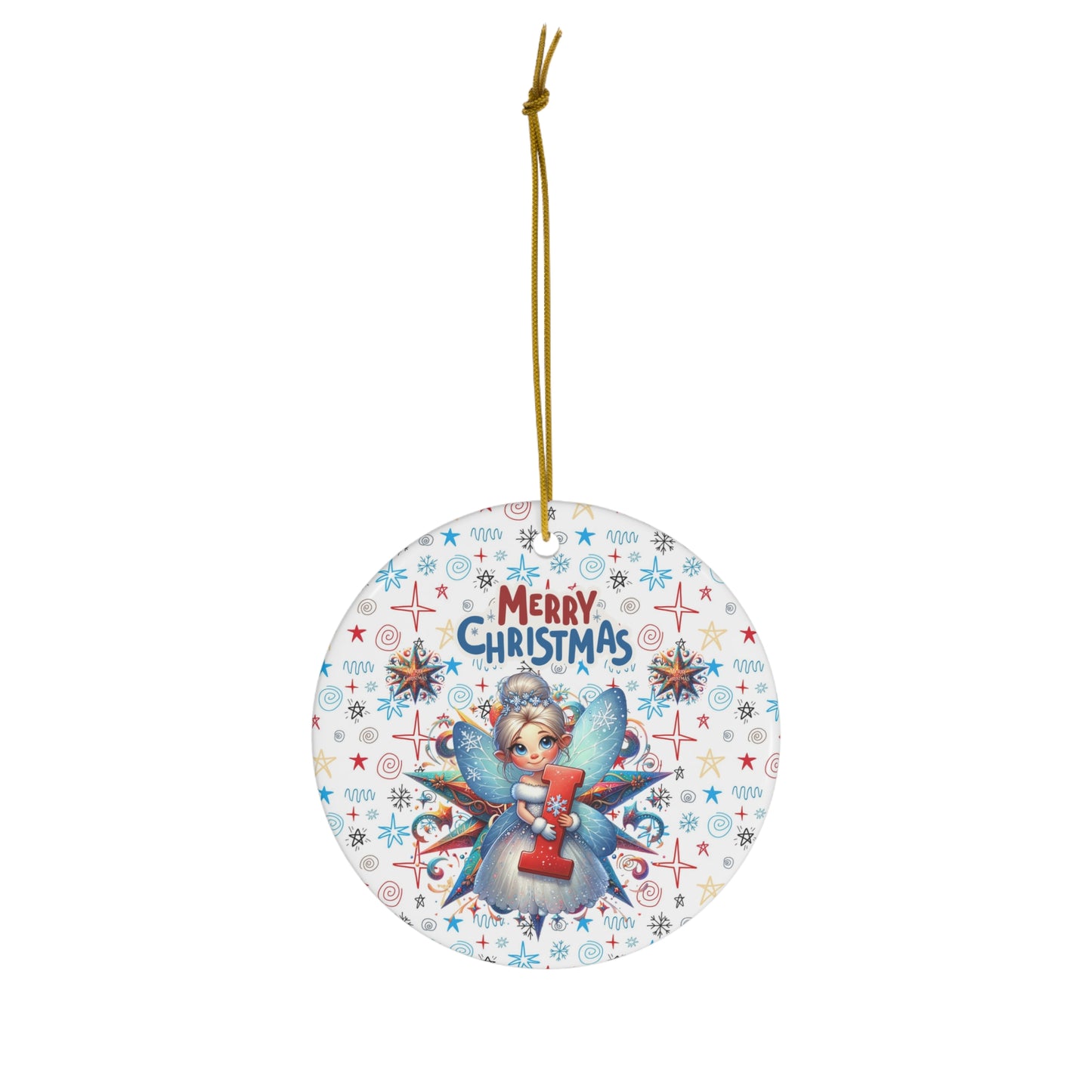 Letter I Cute Christmas Fairy ceramic ornament(A-Z Collection)-My Bright Side Clothing