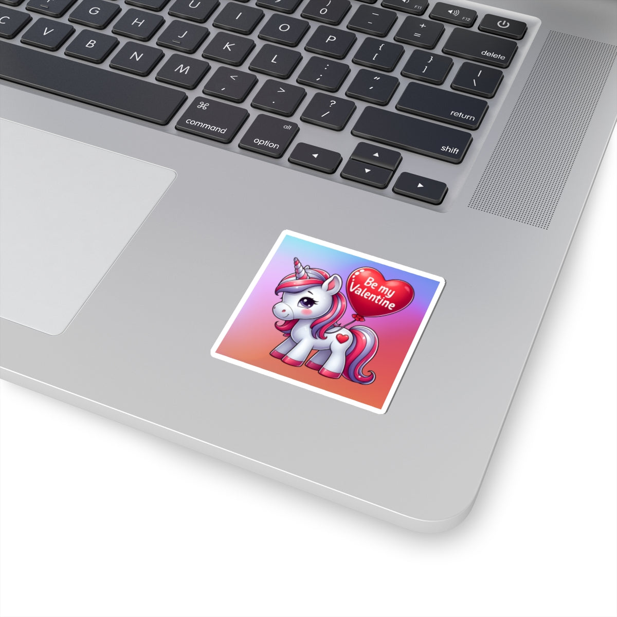 Cute and Sweet Rainbow Unicorn Happy Valentine Kiss Cut Sticker --My Bright Side Clothing