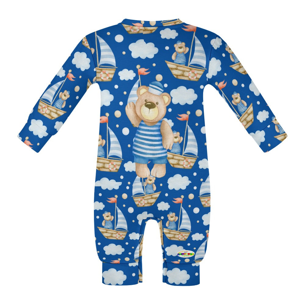 Cute Sailing Teddy Bear Baby Romper-My Bright Side Clothing