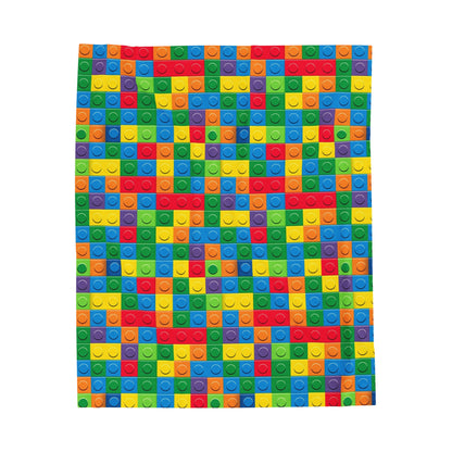 Colourful Lego  plush velveteen blanket-My Bight Side Clothing