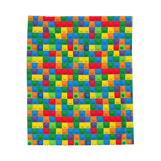 Colourful Lego  plush velveteen blanket-My Bight Side Clothing