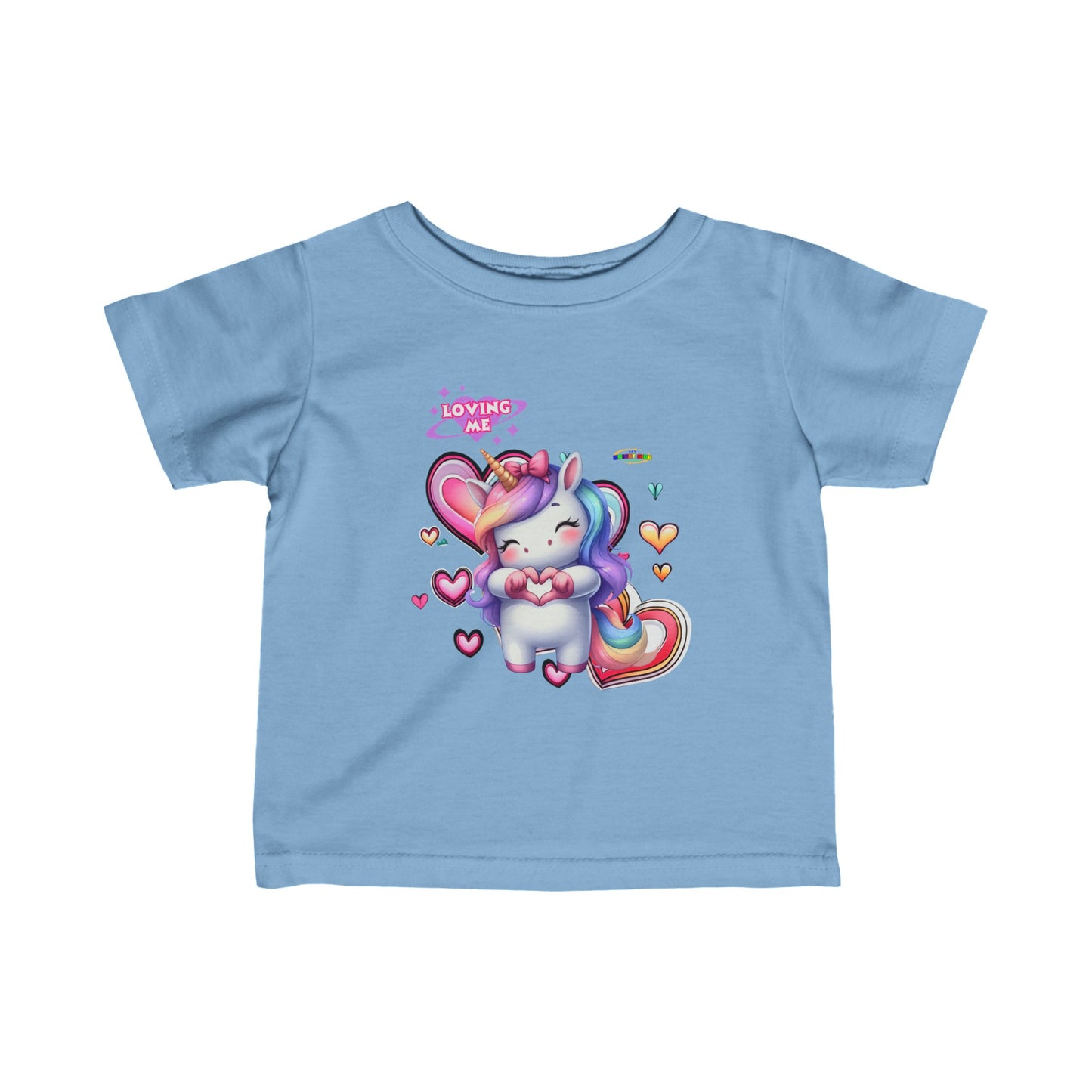 Cute Loving me Loving You Heart Unicorn  Infant Fine Jersey Tee-My Bright Side Clothing