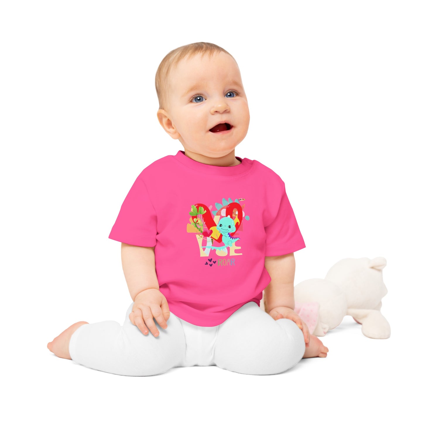 Cute roar-ing love baby dino graphic Baby T-Shirt--My Bright Side Clothing