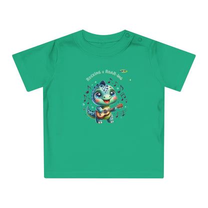 Cute Baby Dino Playing the guitar Baby T-shirt-My Bright Side Clothing