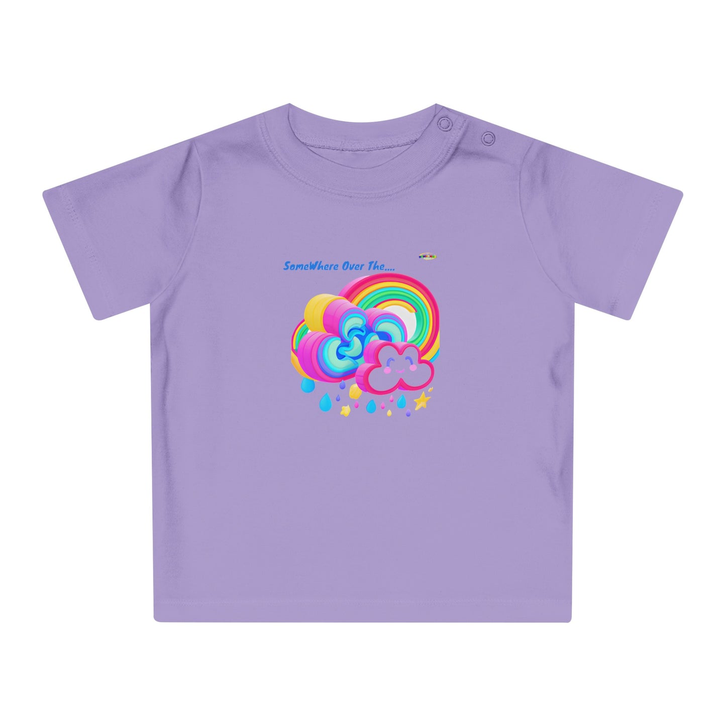 Cute Pastel Somewhere Over The Rainbow Baby T-Shirt-My Bright Side Clothing