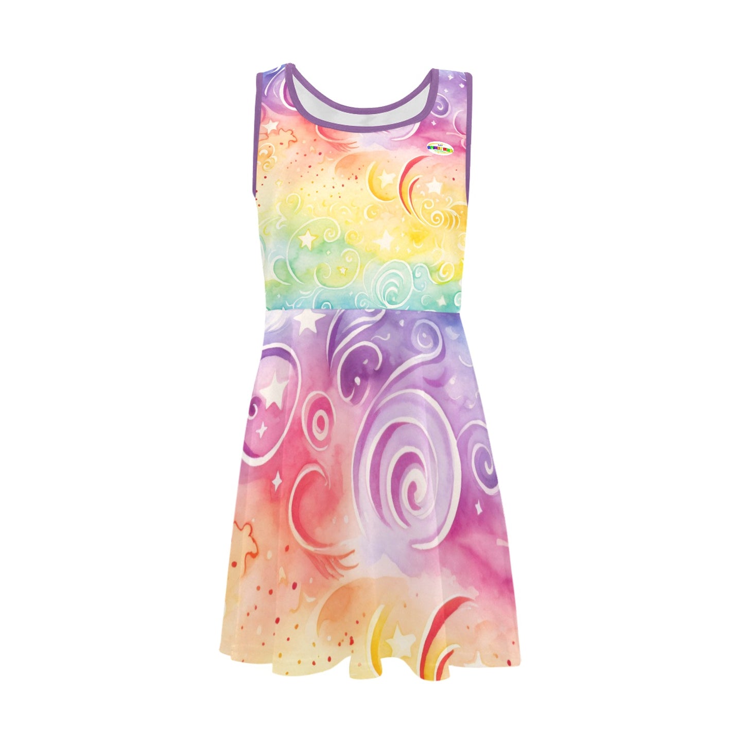 Beautiful Rainbow Pastel Swirls Children's Sleeveless Sundress  -My Bright Side Clothing