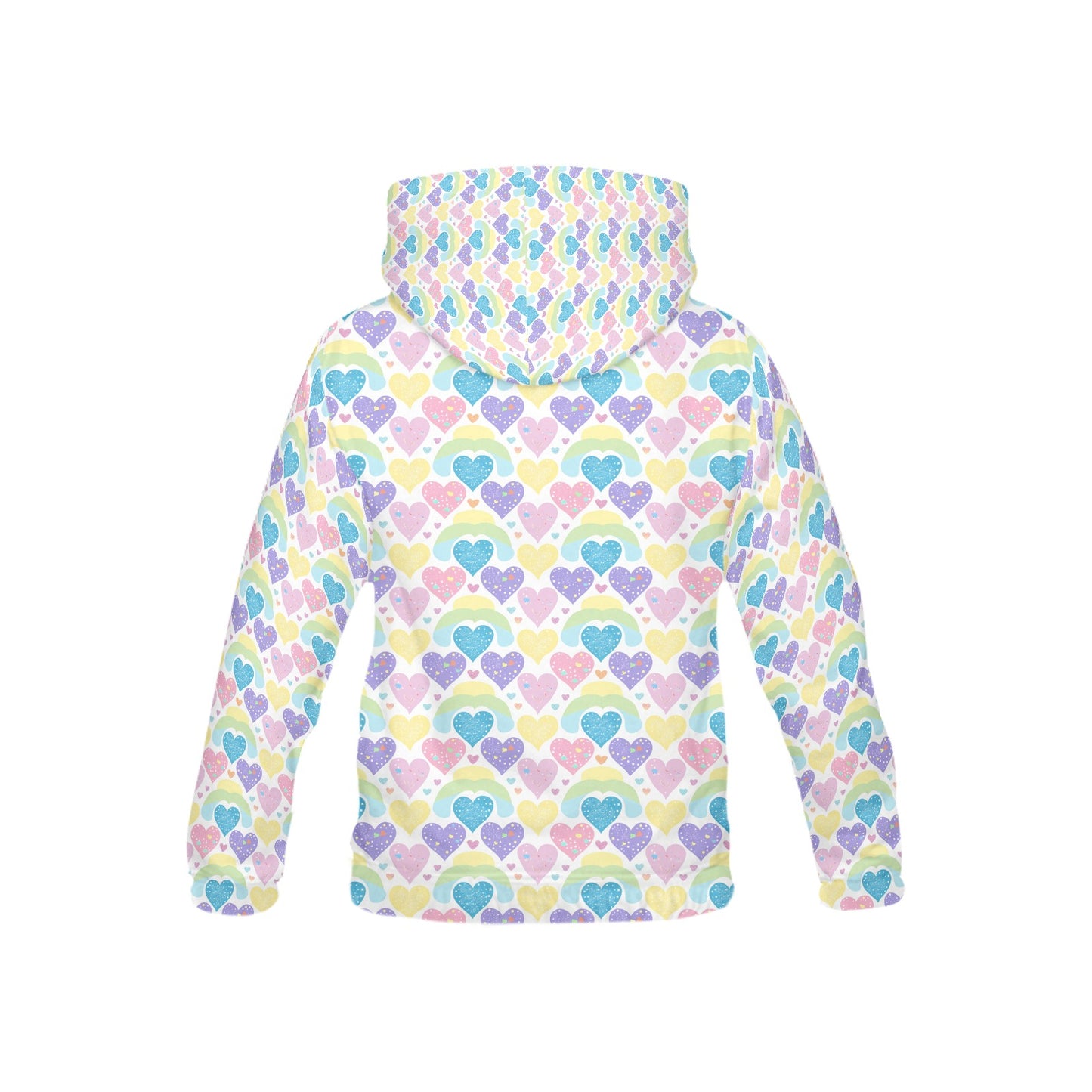 Beautiful Pastel Rainbow Heart pattern Children's Hoodie-My Bright Side Clothing