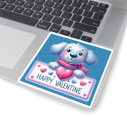 Cute and Sweet Happy Valentines Puppy-Kiss-Cut Sticker-My Bright Side Clothing