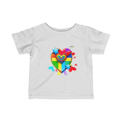 Cute Rainbow Super star Heart Logo Infant Fine Jersey Tee-My Bright Side Clothing