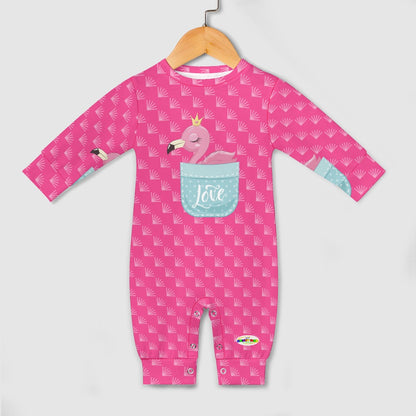 Cute Love Baby Flamingo Pocket Friend Baby Romper-My Bright Side Clothing