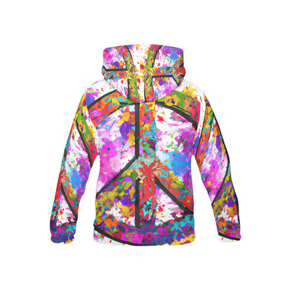 Beautiful Rainbow Peace Sign Children's Hoodie  -My Bright Side Clothing