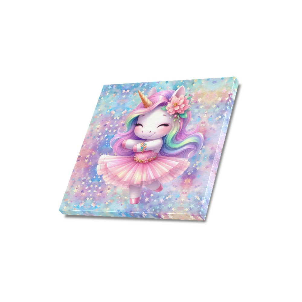 Cute colourful Baby Ballerina Unicorn graphic Canvas Print 16"x16"-My Bight Side Clothing