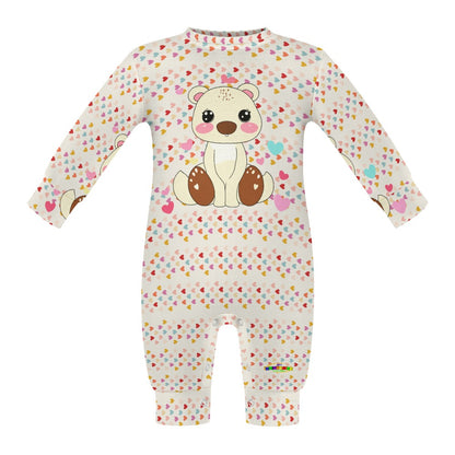 Cute Heart Pattern Teddy Bear Baby Romper-My Bright Side Clothing