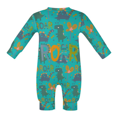 Cute Green Dinosaur Roar Baby Romper - Brightside Clothing