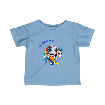 Cute Sending Love Robot Infant Fine Jersey Tee-My Bright Side Clothing