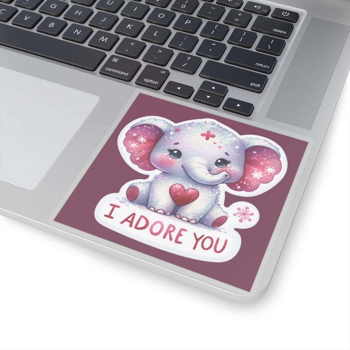 Cute and Sweet Happy Valentines Elephant-Kiss-Cut Sticker-My Bright Side Clothing