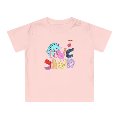 Cute Roaring Dino Love Graphic Baby T-Shirt-mybrigtsideclothing.com