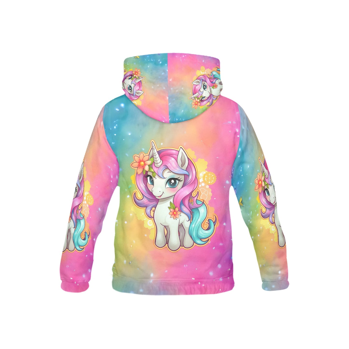 Beautiful Pastel Floral Rainbow Unicorn Children's Hoodie -My Bright Side Clothing