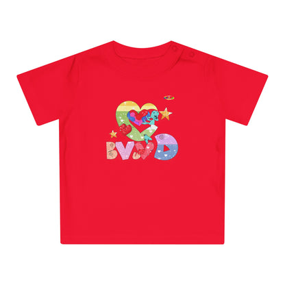 Cute Roaring Love Dino Graphic Baby T-Shirt-mybrigtsideclothing.com