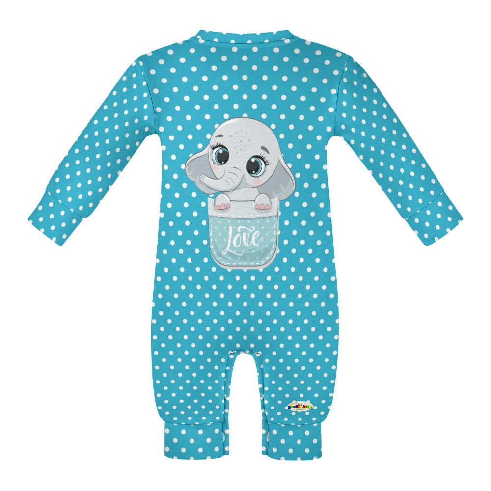 Cute Love Baby Elephant Pocket Friend Baby Romper-My Bright Side Clothing