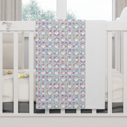 Pastel Heart Pattern Soft Fleece Baby Blanket-My Bright Side Clothing