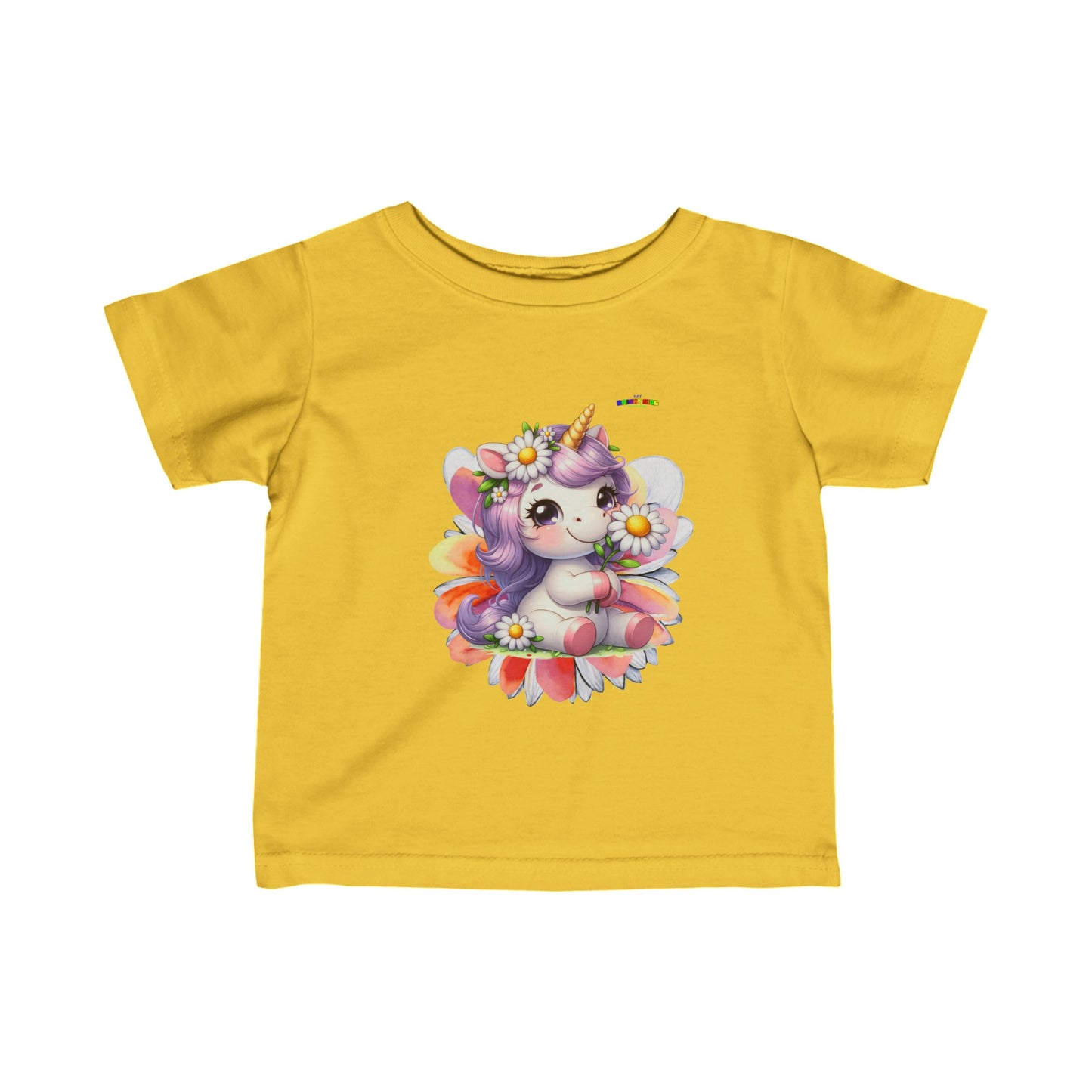 Cute Daisy Baby Unicorn Graphic Infant Fine Jersey Tee  -My Bright Side Clothing