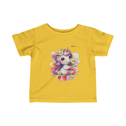 Cute Daisy Baby Unicorn Graphic Infant Fine Jersey Tee  -My Bright Side Clothing