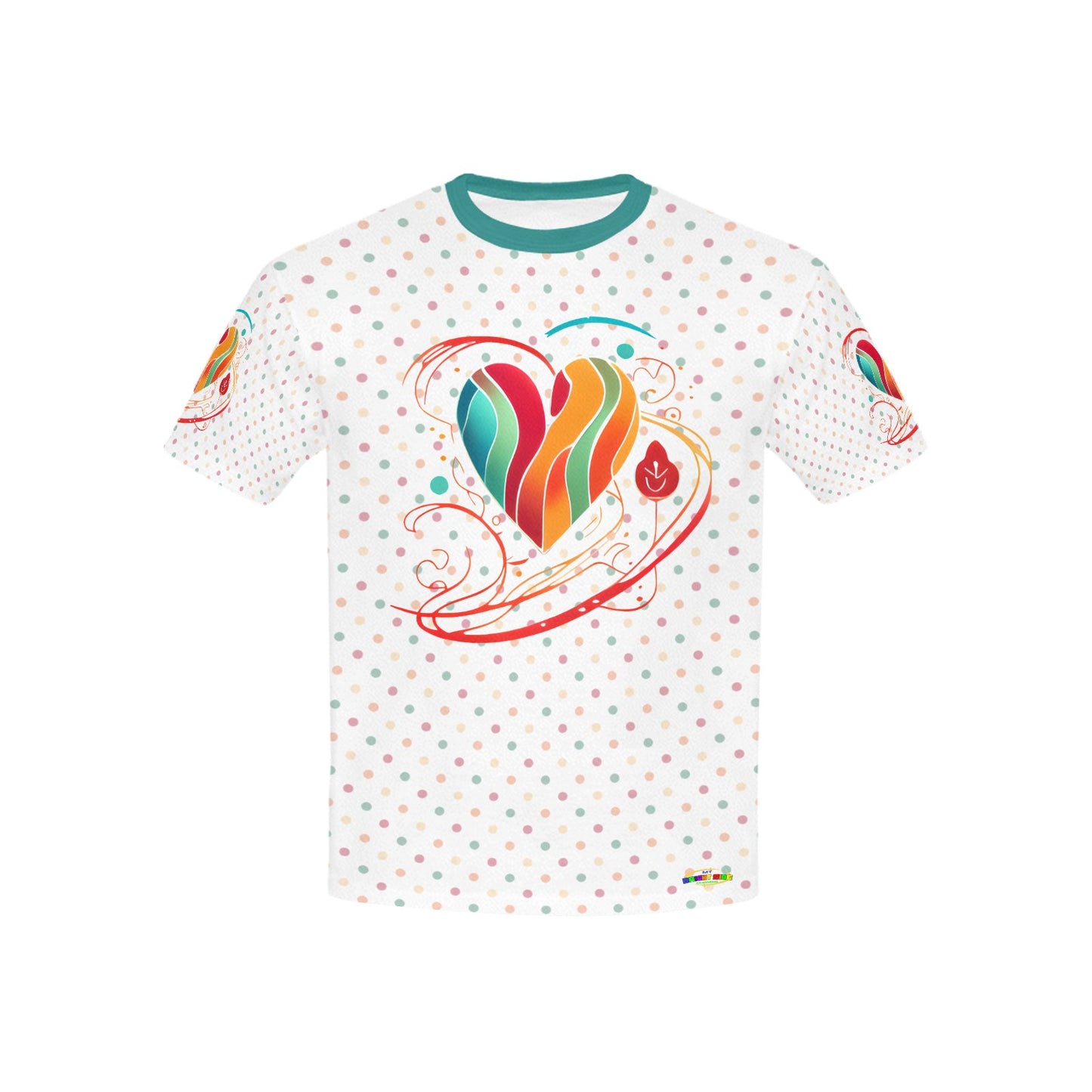 Heart  Pattern and Logo Children's T-shirt-My Bright Side Clothing