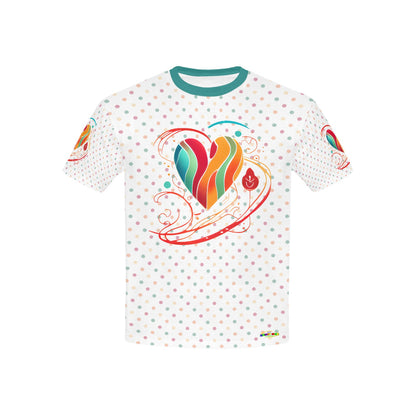 Heart  Pattern and Logo Children's T-shirt-My Bright Side Clothing