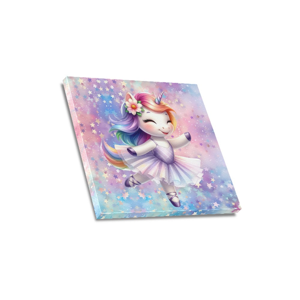 Cute colourful  Baby Ballerina Unicorn graphic Canvas Print 16"x16"-My Bight Side Clothing