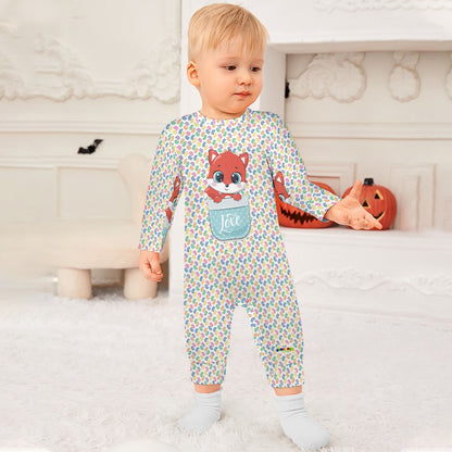 Cute Love Baby Fox Pocket Friend Baby Romper-My Bright Side Clothing