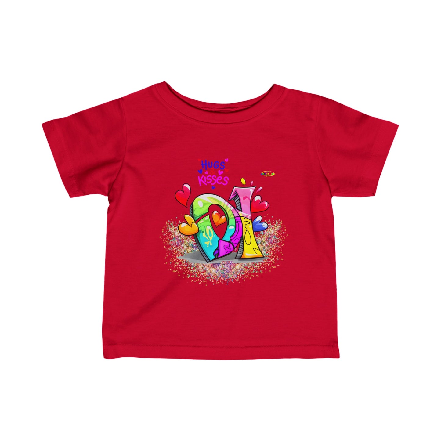 Cute Hugs & Kisses logo Infant Fine Jersey Tee-My Bright Side Clothing