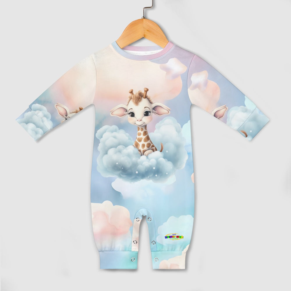 Cute little Giraffe and Cloud Pattern Baby Romper-My Bright Side Clothing