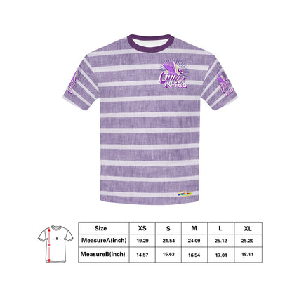 Purple Retro Stripped Pattern and logo Children's T-Shirt-My Bright Side Clothing