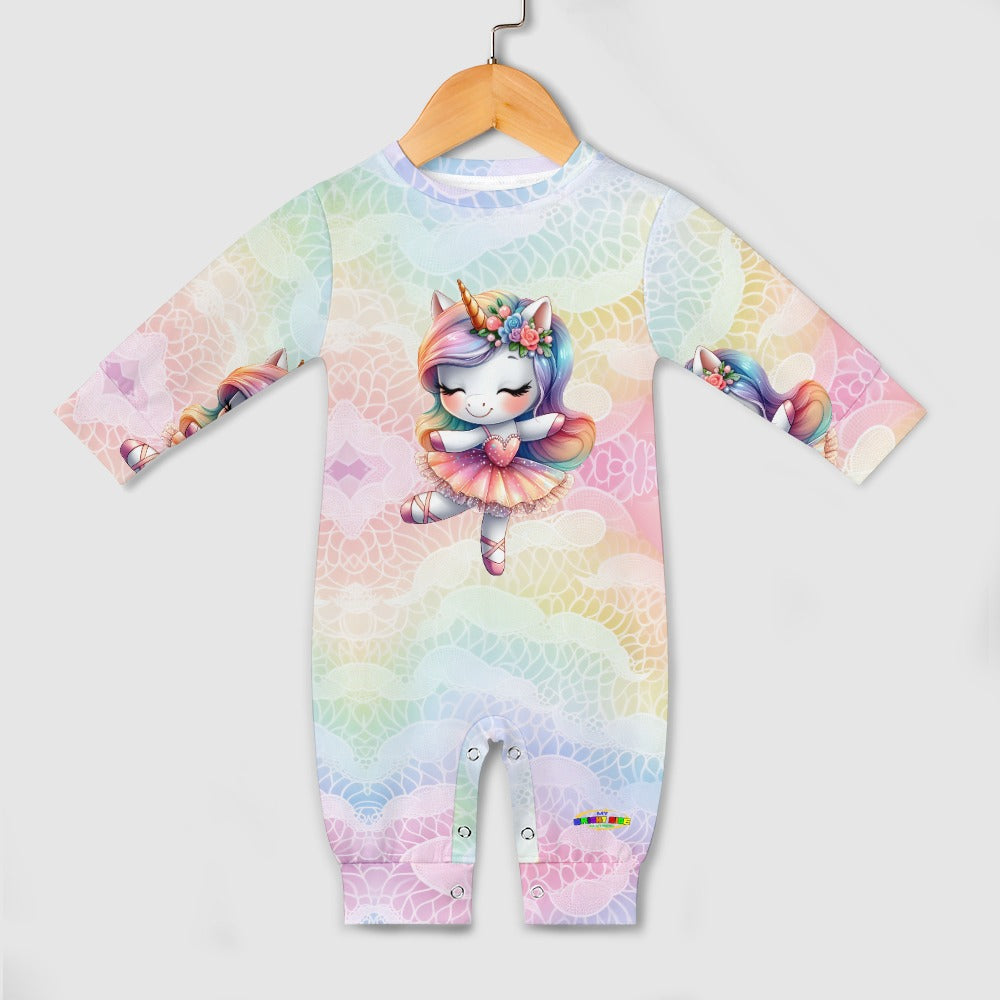 Cute Pastel Rainbow Unicorn Ballerina Baby Romper -My Bright Side Clothing.com