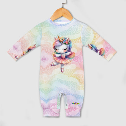 Cute Pastel Rainbow Unicorn Ballerina Baby Romper -My Bright Side Clothing.com