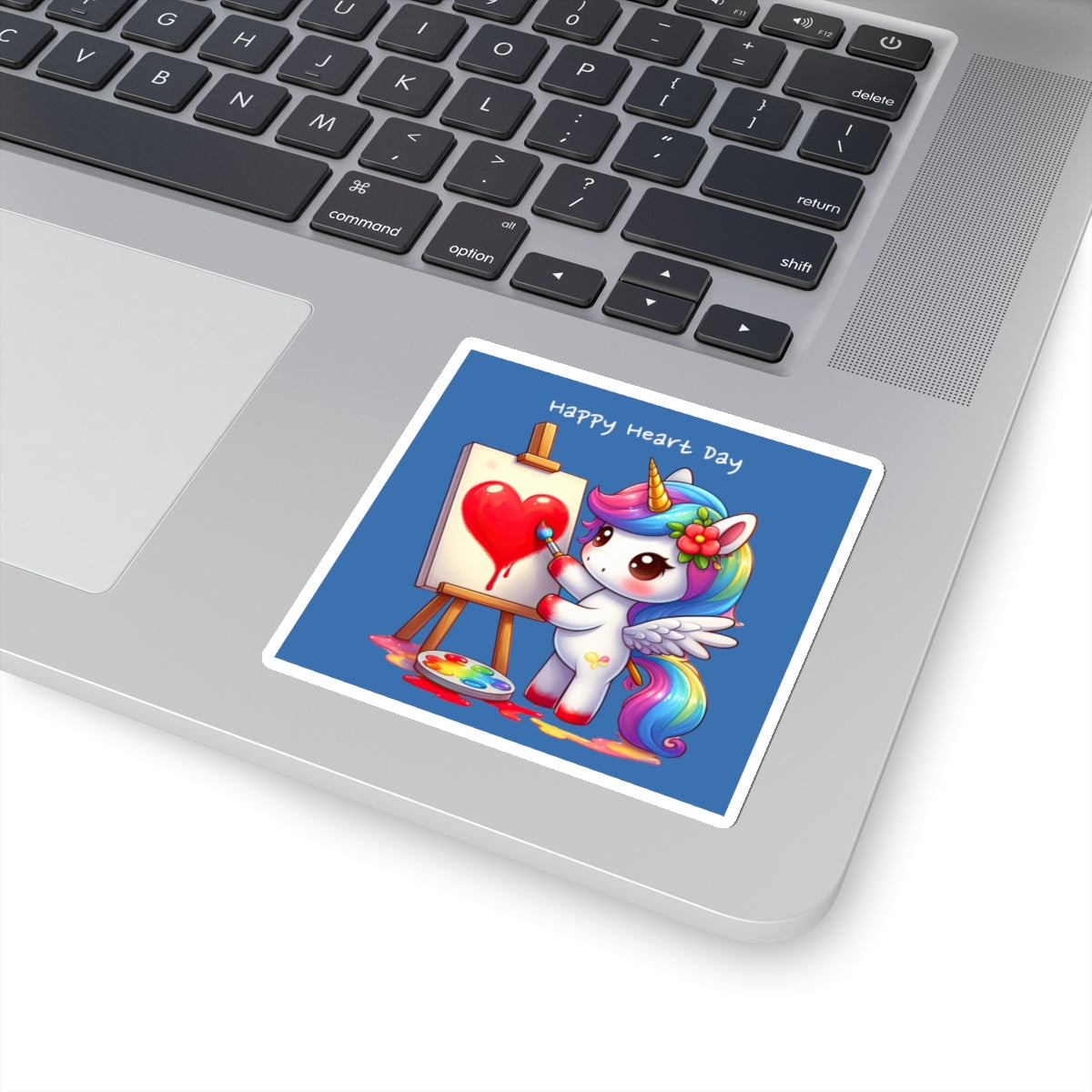 Cute and Sweet Happy Valentines Unicorn Kiss-Cut Sticker-My Bright Side Clothing