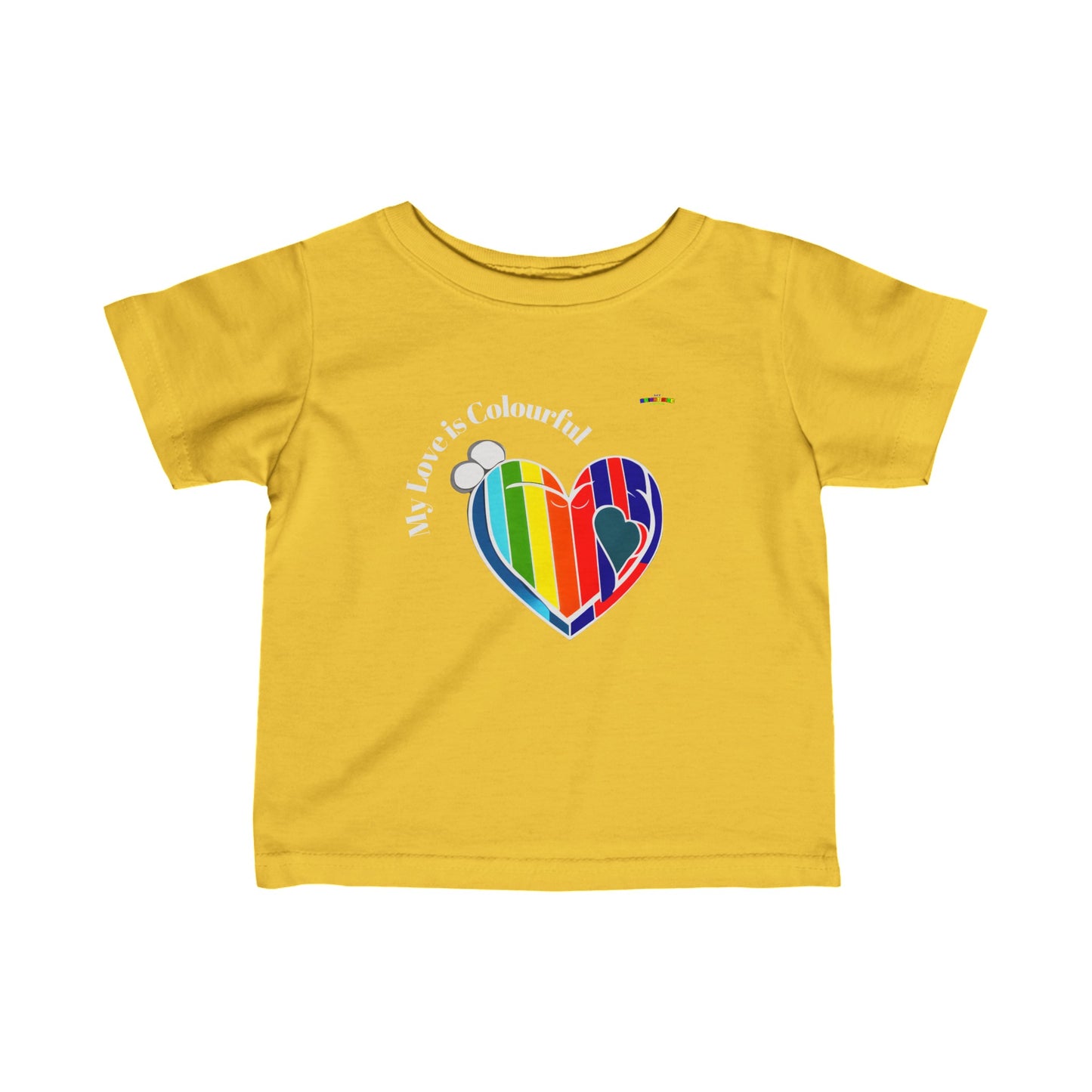 My Love is colourful heart logo Infant Fine Jersey Tee-My Bright Side Clothing