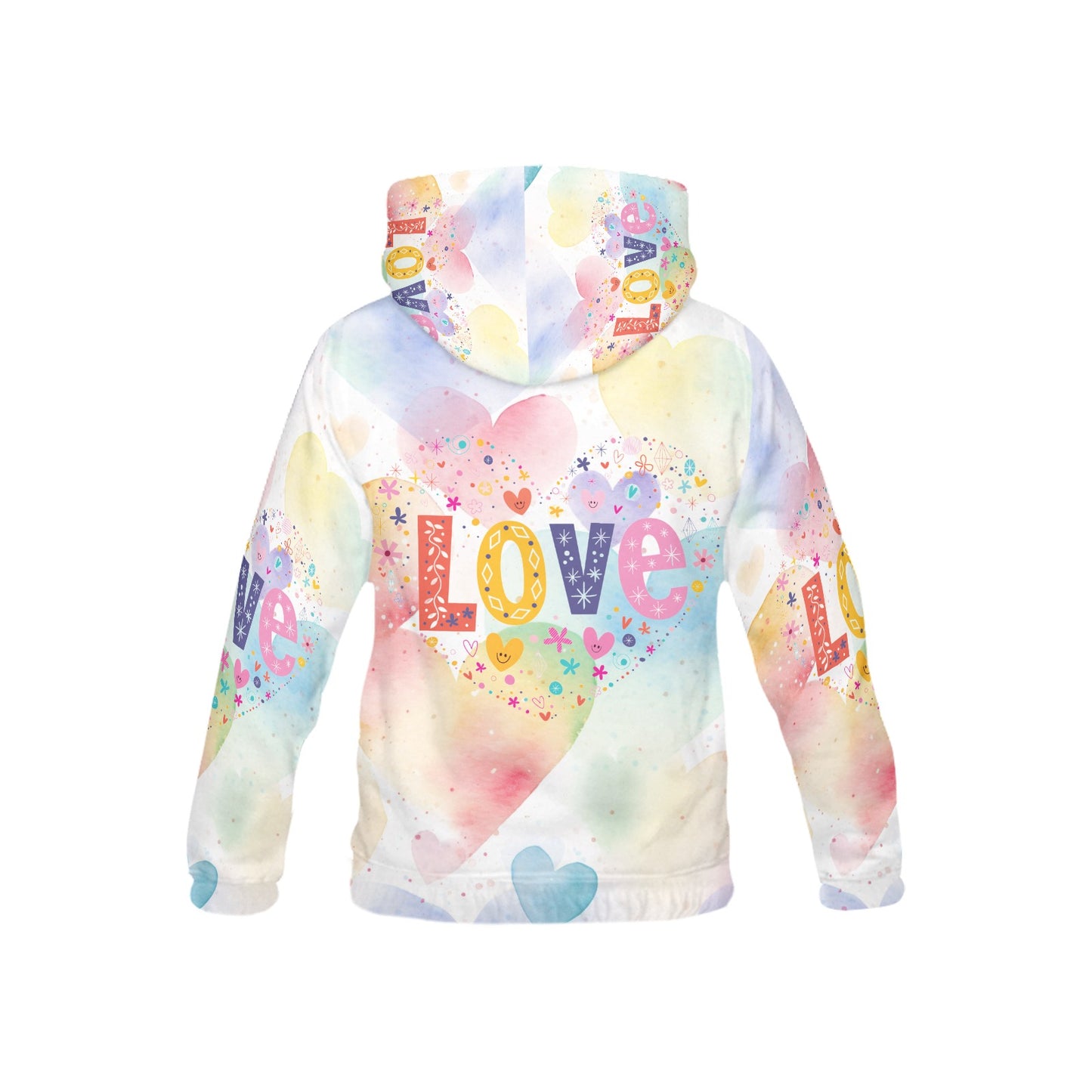 Beautiful Pastel Love and Compassion Message Pattern Children's Hoodie-My Bright Side Clothing