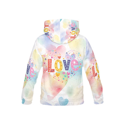 Beautiful Pastel Love and Compassion Message Pattern Children's Hoodie-My Bright Side Clothing