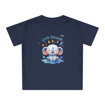 Cute Baby Elephant Graphic Organic Baby T-shirt--My Bright Side Clothing